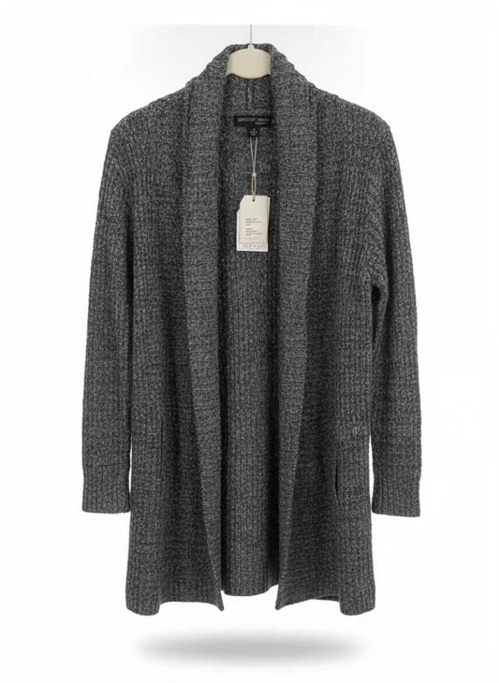 Barefoot Dreams CozyChic Lite Montecito Cardigan Heathered Indigo Stone M NWT